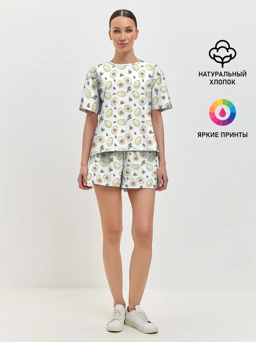 Женская пижама с шортами / АВОКАДО
