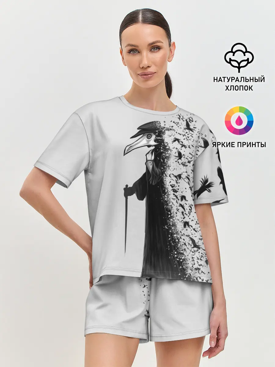 Женская пижама с шортами / Чумной доктор