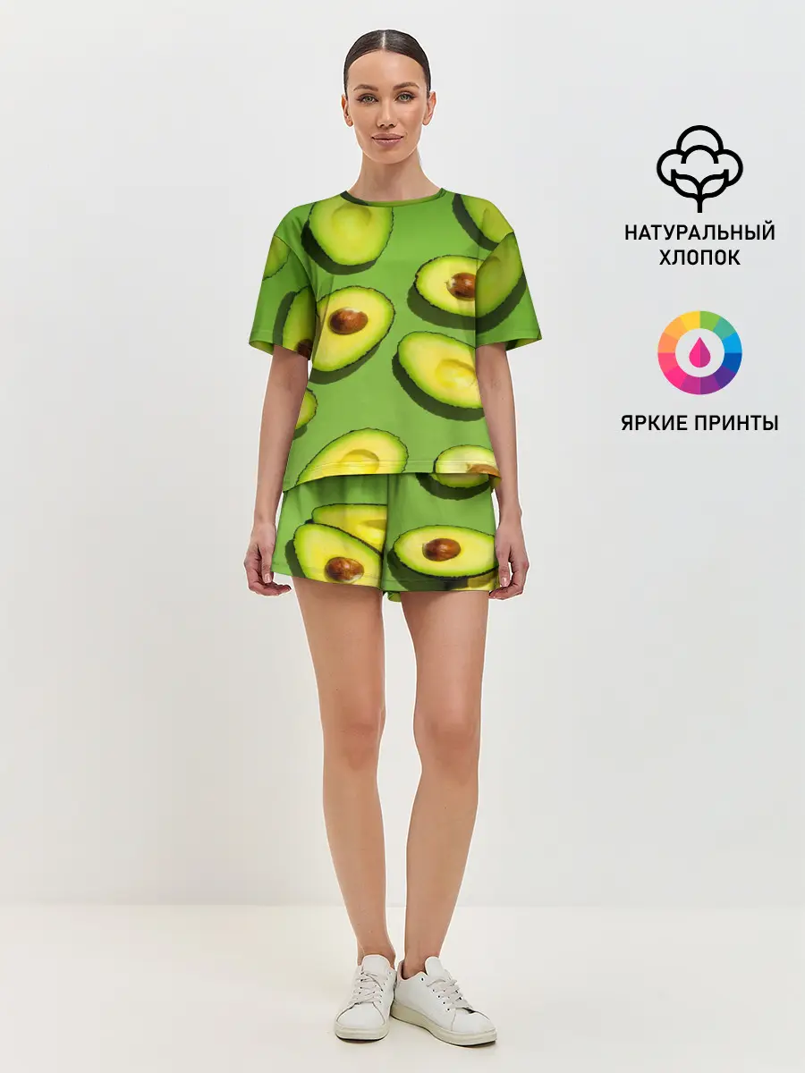 Женская пижама с шортами / АВАКАДО ПАТТЕРН.