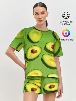 Женская пижама с шортами / АВАКАДО ПАТТЕРН.
