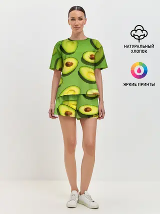 Женская пижама с шортами / АВАКАДО ПАТТЕРН.