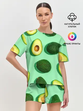 Женская пижама с шортами / АВАКАДО