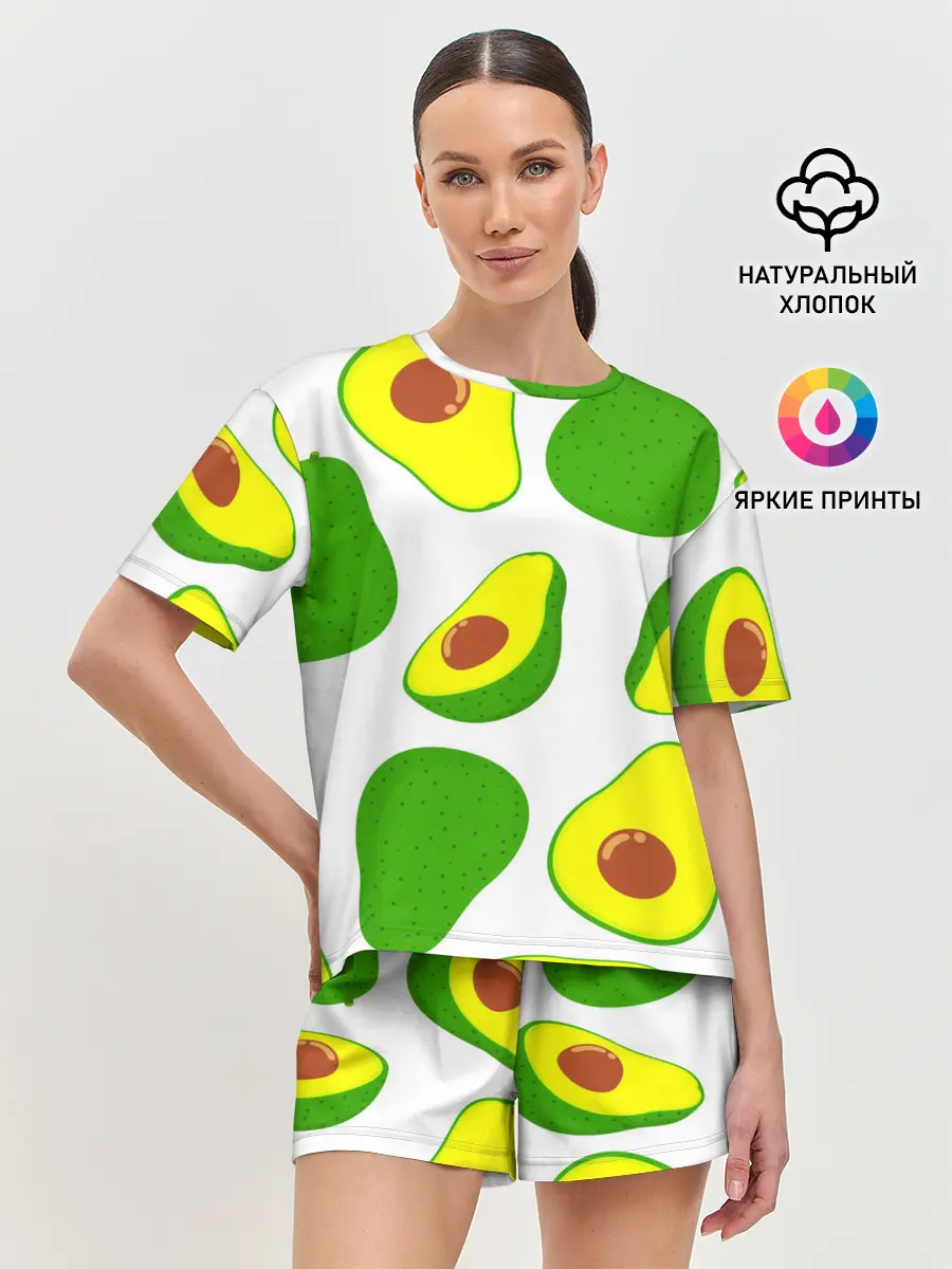 Женская пижама с шортами / АВОКАДО