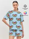 Женская пижама с шортами / Пиксельный арбуз