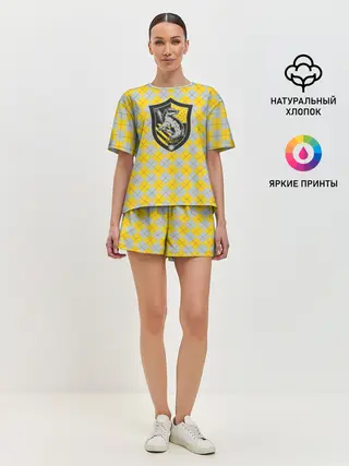 Женская пижама с шортами / Coat of Hufflepuff