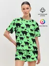 Женская пижама с шортами / Кошки черные