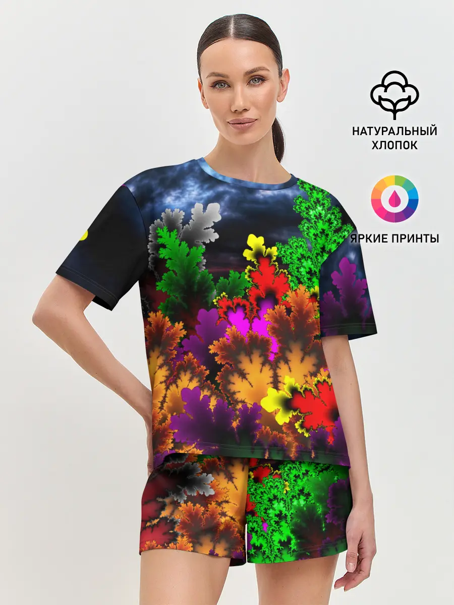 Женская пижама с шортами / КИСЛОТНАЯ АБСТРАКЦИЯ