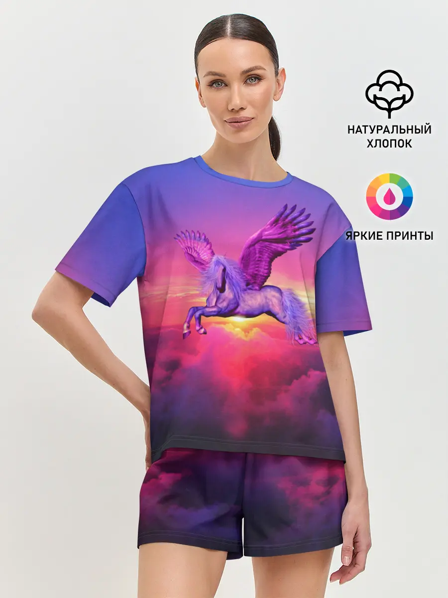 Женская пижама с шортами / Dusk Sky Horse