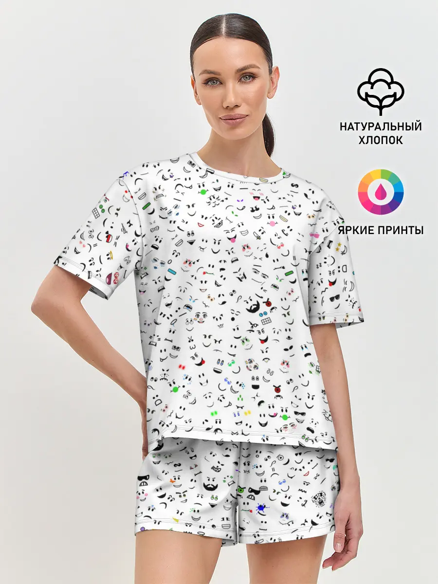 Женская пижама с шортами / Rolbox лица