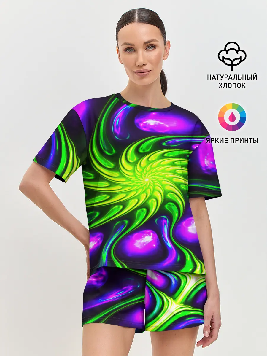 Женская пижама с шортами / NEON&ACID