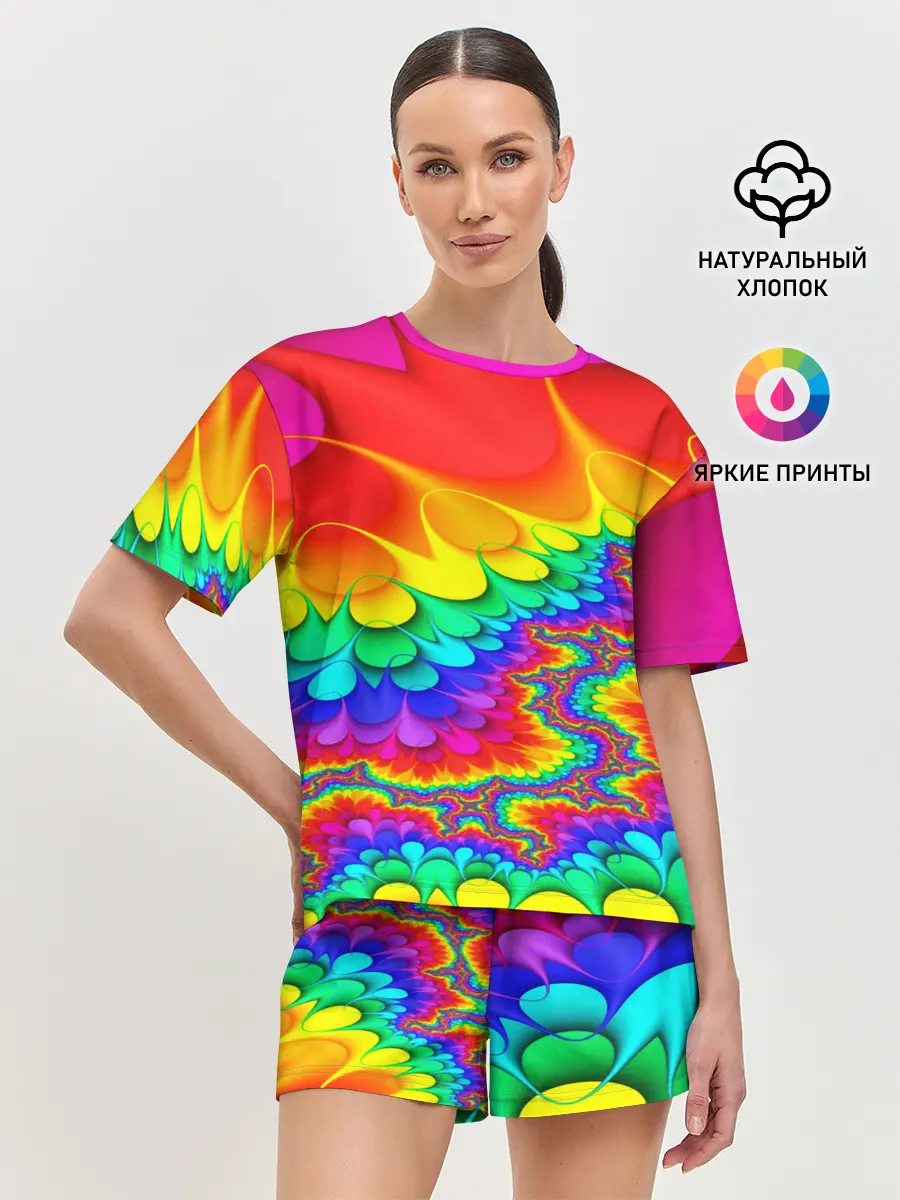 Женская пижама с шортами / TIE-DYE