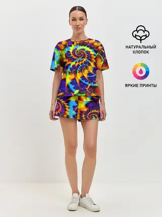 Женская пижама с шортами / TIE-DYE COLOR