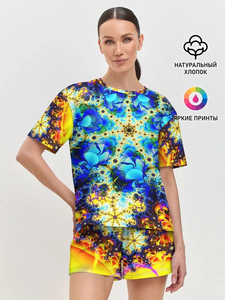 Женская пижама с шортами / ИЛЛЮЗИЯ ФРАКТАЛОВ