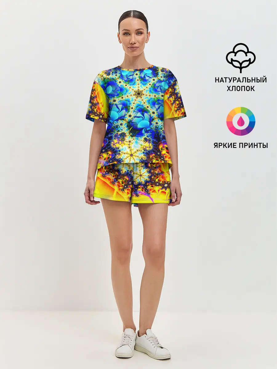 Женская пижама с шортами / ИЛЛЮЗИЯ ФРАКТАЛОВ