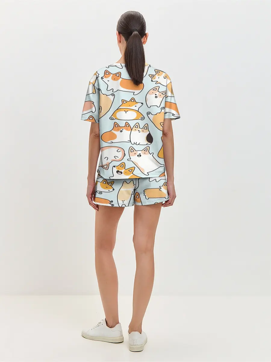 Женская пижама с шортами / Корги