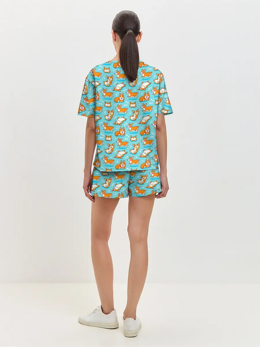 Женская пижама с шортами / Корги