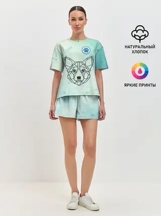 Женская пижама с шортами / Корги