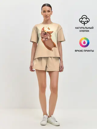 Женская пижама с шортами / КОРГИ