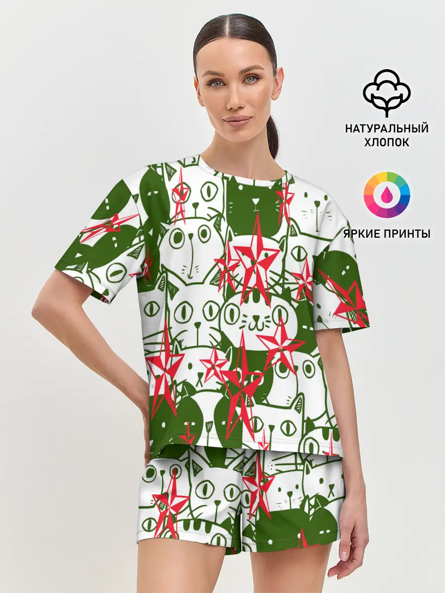 Женская пижама с шортами / КИСЫ