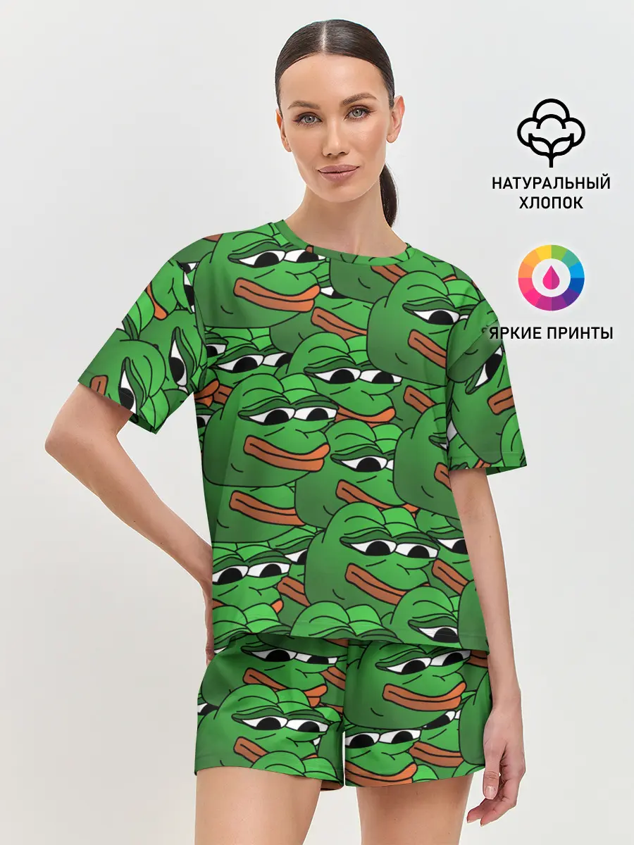 Женская пижама с шортами / Pepe The Frog