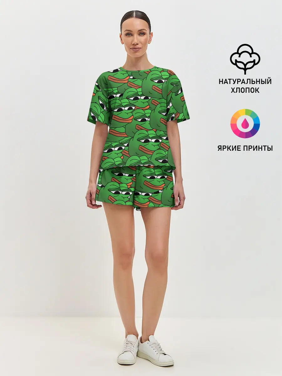 Женская пижама с шортами / Pepe The Frog