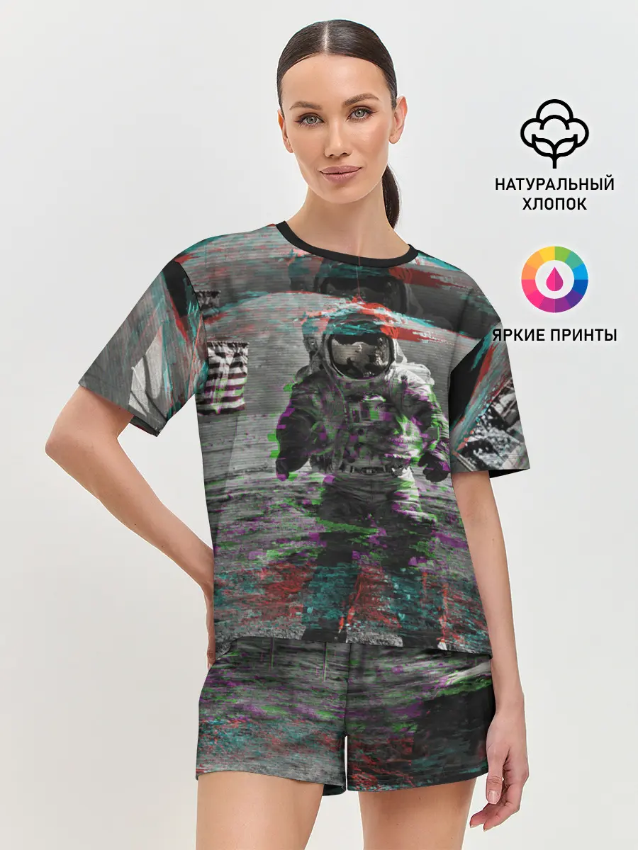 Женская пижама с шортами / Космонавт