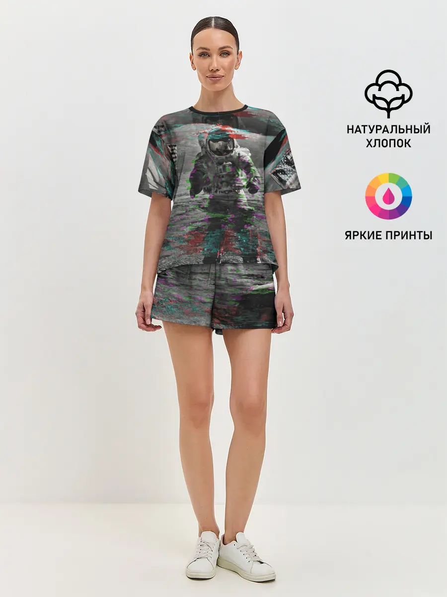 Женская пижама с шортами / Космонавт