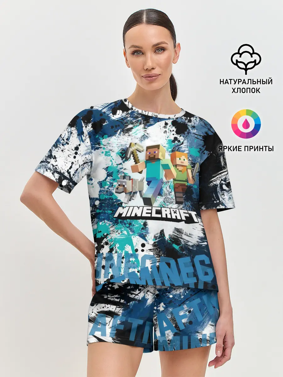 Женская пижама с шортами / Minecraft / Майнкрафт