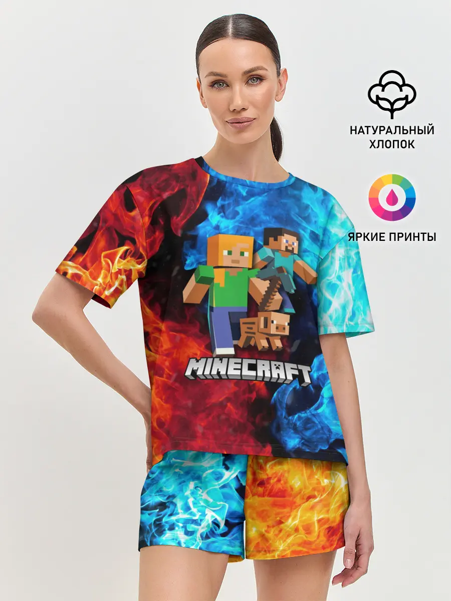 Женская пижама с шортами / Minecraft / Майнкрафт