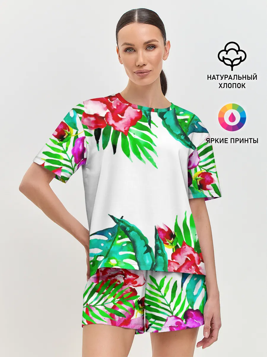 Женская пижама с шортами / Тропика