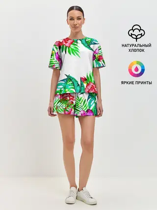Женская пижама с шортами / Тропика