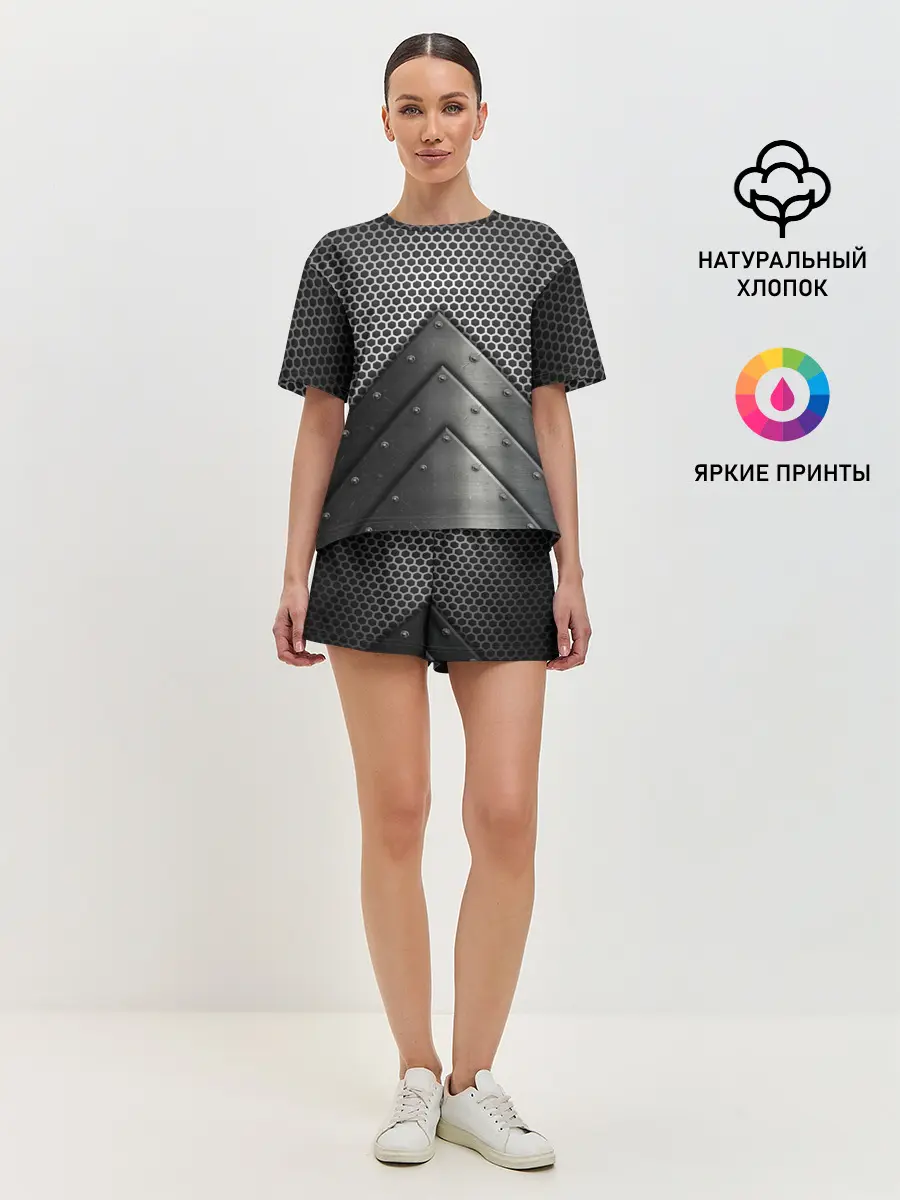 Женская пижама с шортами / Броня металлическая