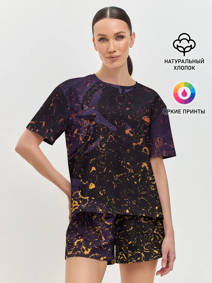 Женская пижама с шортами / Flame in the night
