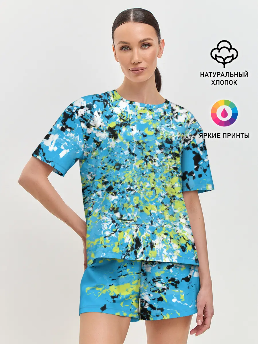 Женская пижама с шортами / Абстракция