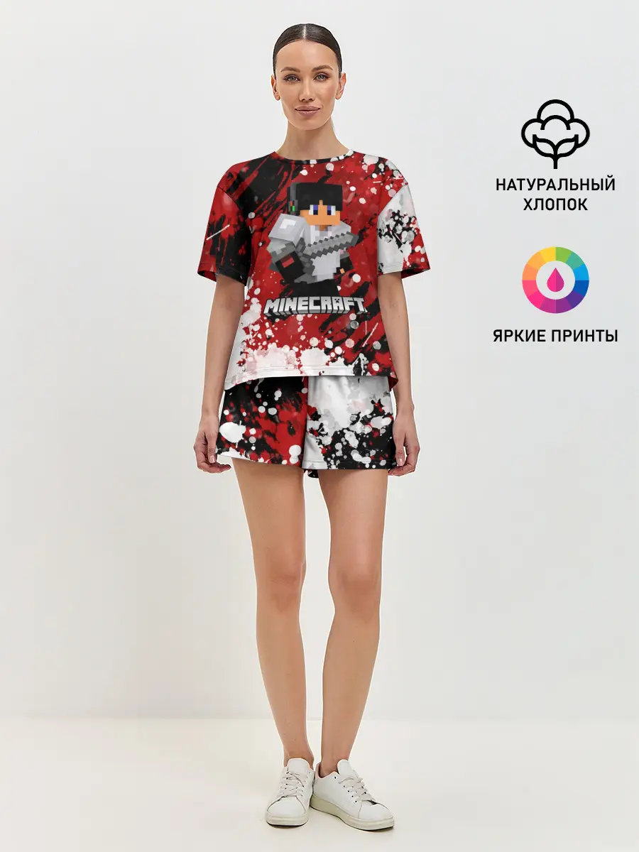 Женская пижама с шортами / Minecraft / Майнкрафт