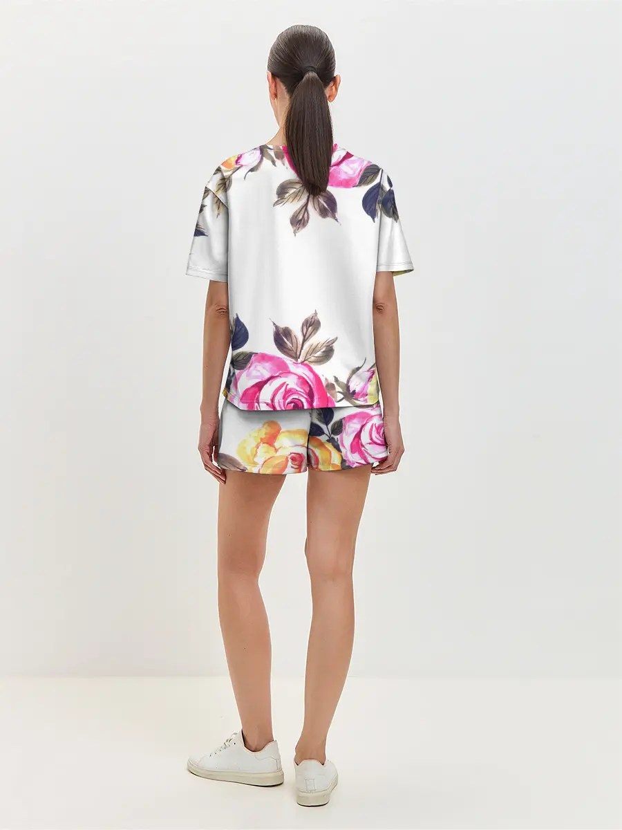 Женская пижама с шортами / Розы