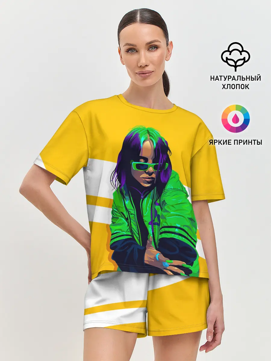 Женская пижама с шортами / Green Eilish