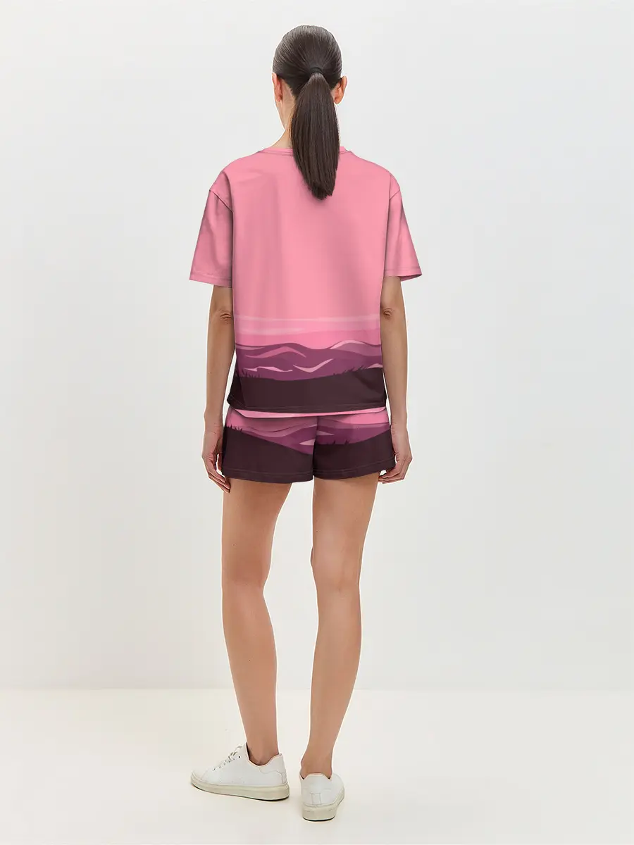 Женская пижама с шортами / фламинго