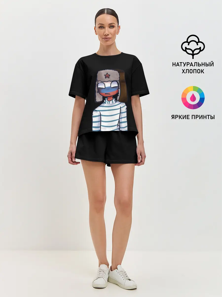 Женская пижама с шортами / CountryHumans - Россия