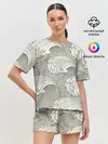 Женская пижама с шортами / Арт волны