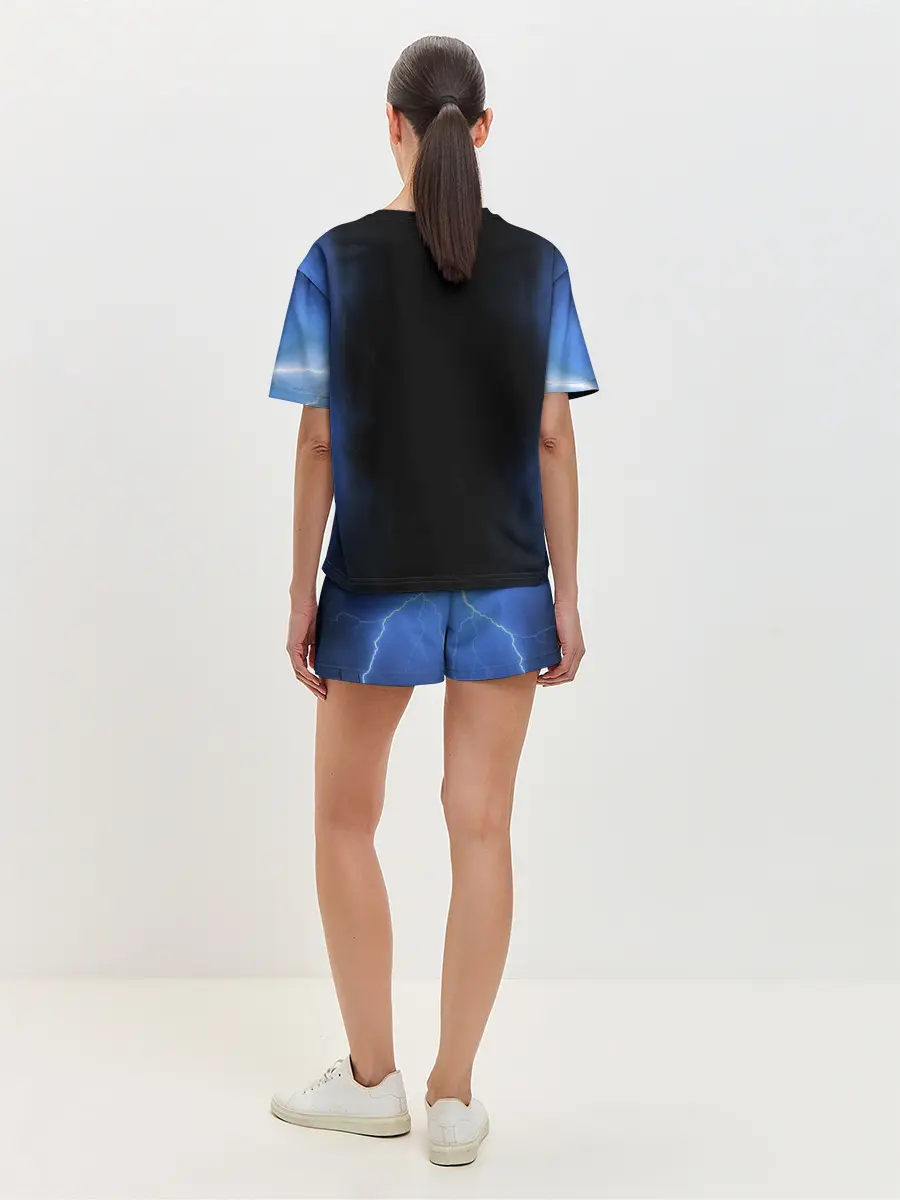 Женская пижама с шортами / Грозовой кошак