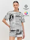 Женская пижама с шортами / Газета Newspaper