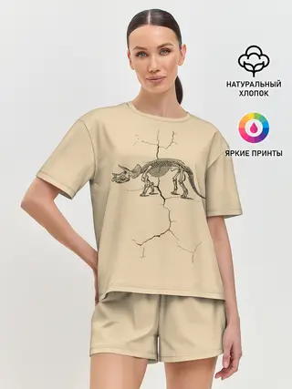 Женская пижама с шортами / Triceratops skeleton