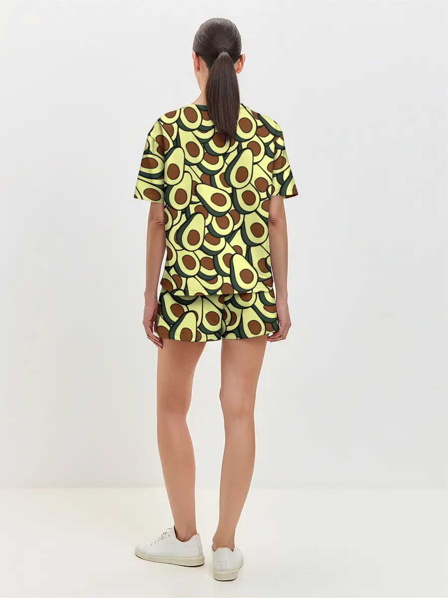 Женская пижама с шортами / Авокадо