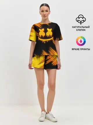 Женская пижама с шортами / Marshmello