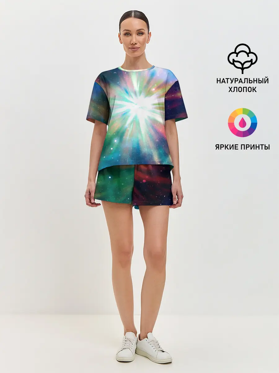 Женская пижама с шортами / Космическая вспышка