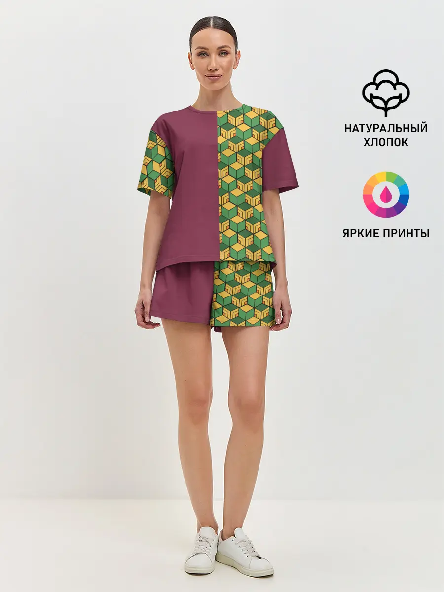 Женская пижама с шортами / ГИЮ ТОМИОКА / KIMETSU NO YAIBA