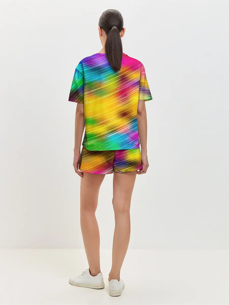Женская пижама с шортами / Радужный звездопад