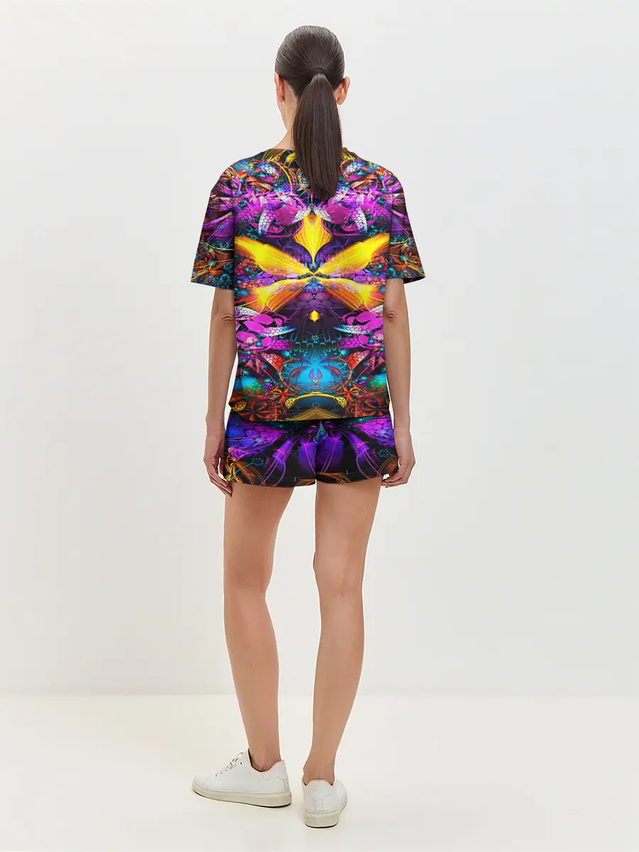 Женская пижама с шортами / ФРАКТАЛЬНЫЕ ЦВЕТЫ