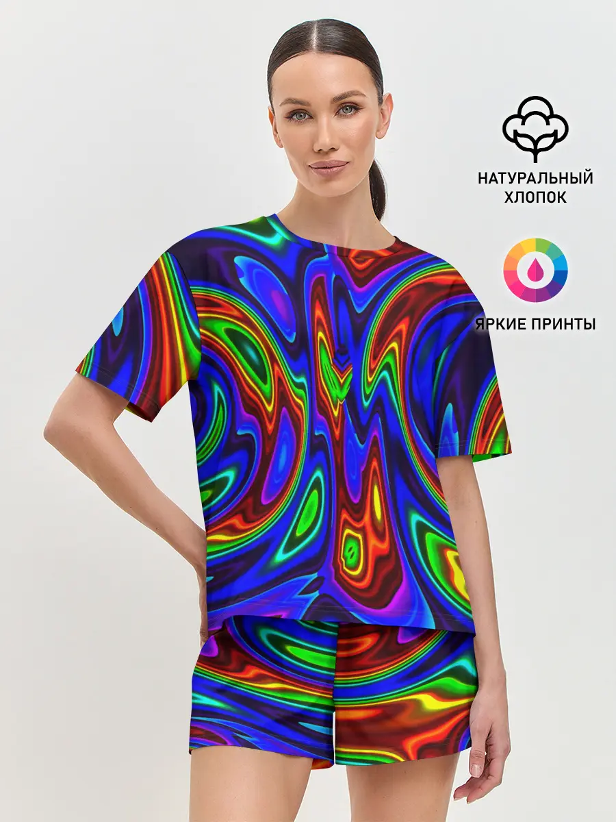 Женская пижама с шортами / НЕОНОВЫЕ КРАСКИ
